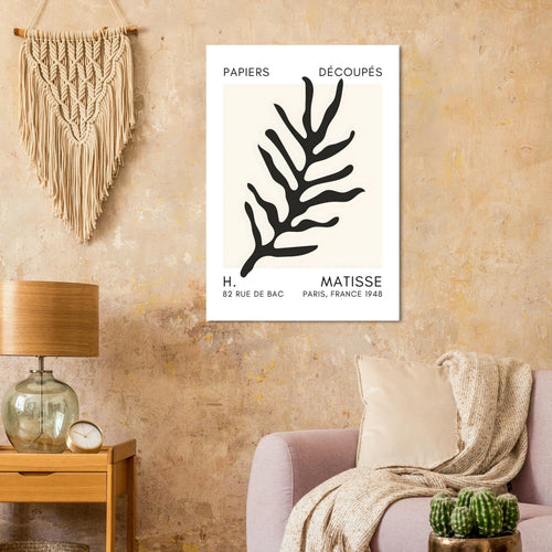 Artfulprints  Matisse – Ocean flora black   poster A4 21x29.7 cm