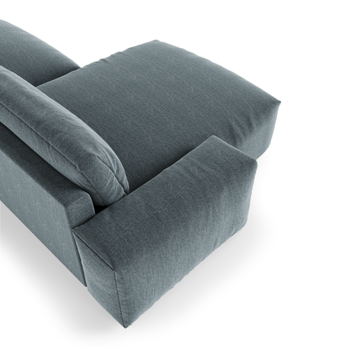 Sia Home - Hoekbank links BLISS - zacht aanvoelende geweven stof  grijsblauw 310cm