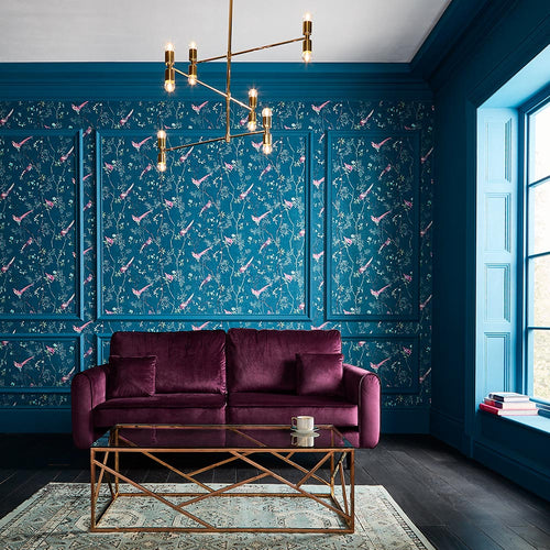 Graham & Brown Vliesbehang - Tori Blauwgroen