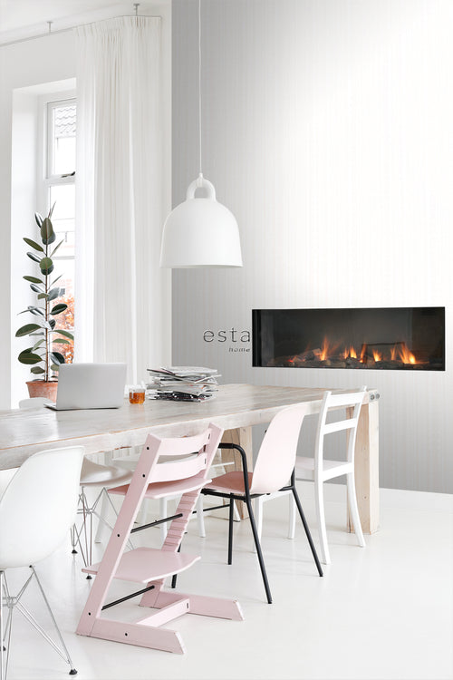 ESTAhome behang kralen wit en glanzend zilver - 53 cm x 10.05 m - 138836