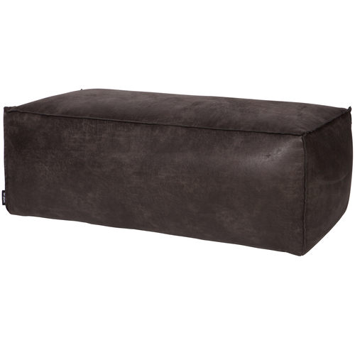 BePureHome poef Rodeo - Recycle Leer - Zwart - 43x120x60 - vtwonen shop