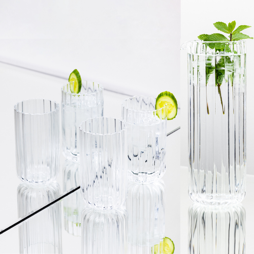 Brut Homeware | Set Gaia | Karaf + 4 Longdrink | helder