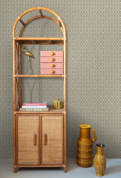 ESTAhome behang vintage bloemen grijs - 50 x 900 cm - 132012