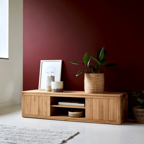 Tikamoon Basil - Massief teakhouten tv-meubel 140 cm - Naturel