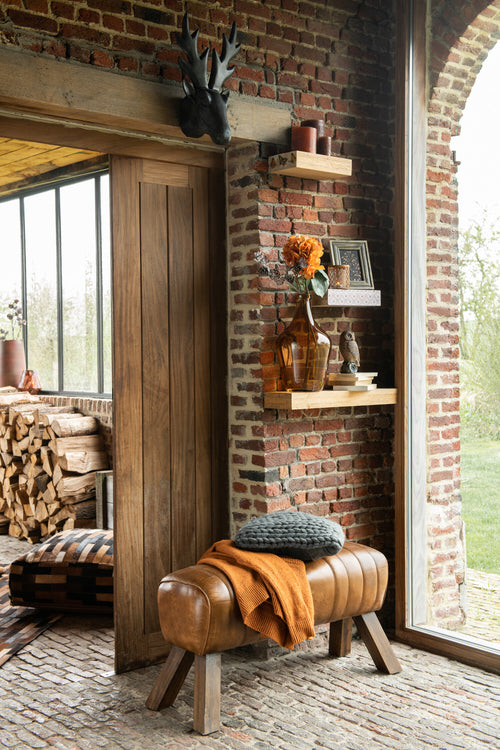 J-Line cilinderkaars - bruin -  large - 52U - 6 stuks - vtwonen shop