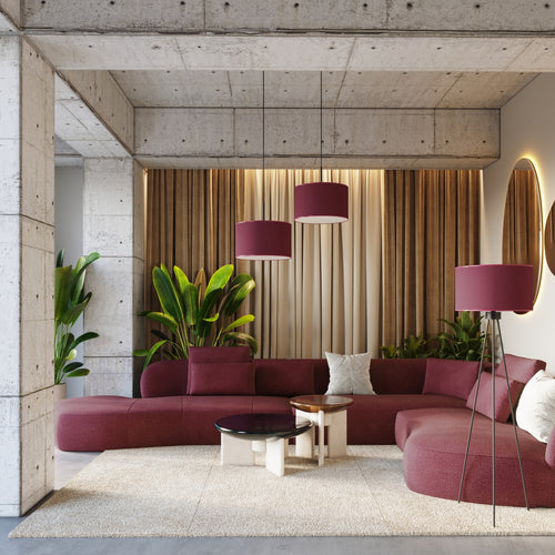 Sollux Lighting Hanglamp NEVIA bordeaux - 40x40x137cm