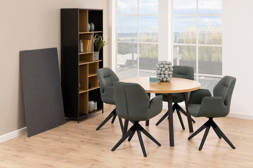 Rebellenclub Eetkamerstoel Arne - Donker Grijs met Zwart Houten Poten