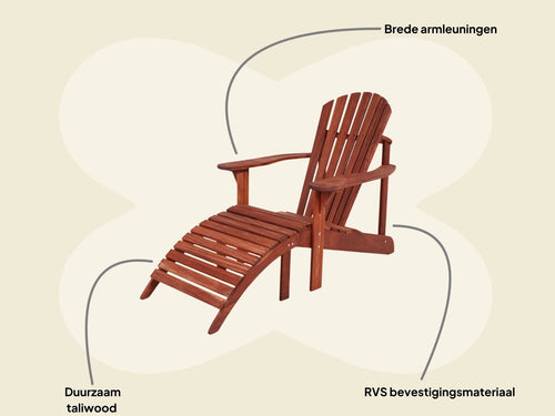 MaximaVida adirondack tuinstoel met voetenbankje Toronto - the original