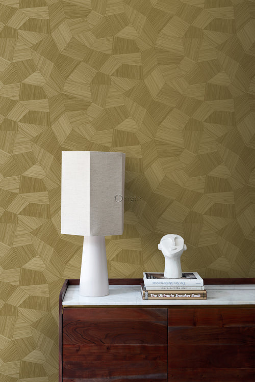 Origin Wallcoverings eco-texture vliesbehang grafisch 3D motief goud - 0.53 x 10.05 m - 347822 - vtwonen shop