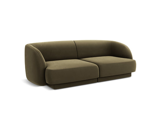 Micadoni Bank Miley 2-zits, flueel, groente - 90x180x70cm