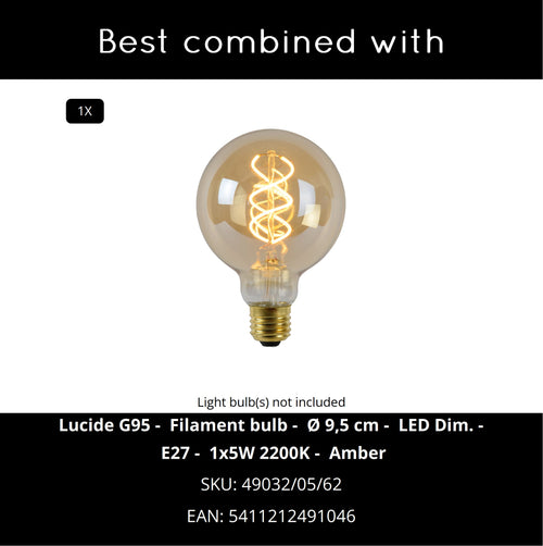 Lucide wandlamp CIRCLE - 1xE27 - Zwart - vtwonen shop