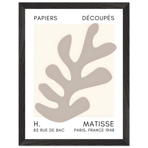Artfulprints Poster met Lijst Matisse – Ocean petals grey   - 30x40 cm - Grijs