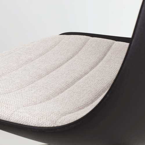 Nolon Nora-Liv Eetkamerstoel Zwart - Beige Kussen - Witte Poten - vtwonen shop