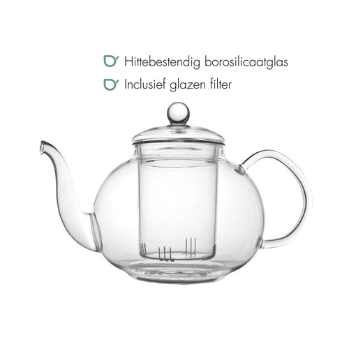 Bredemeijer - Theepot Verona 1,0L enkelwandig glas - vtwonen shop