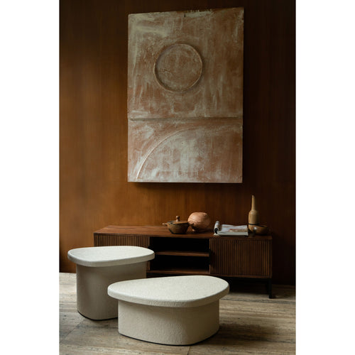 Dutchbone Veda Bijzettafel Hoog Gerecycled Marmer Beige