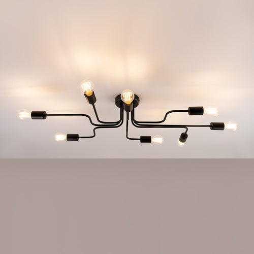 Sollux Lighting Kroonluchter VECTOR 8 zwart - 103x56x15,5cm