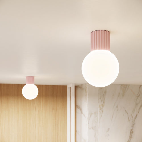 Sollux Lighting Plafondlamp HALO roze IP44 - 12x12x21cm