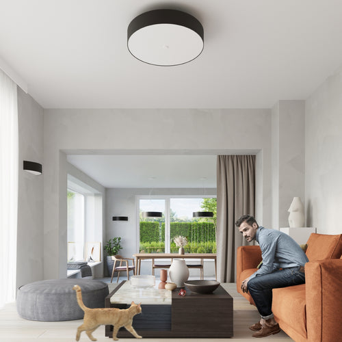 Sollux Lighting Plafondlamp SKALA 60 zwart - 60x60x16cm