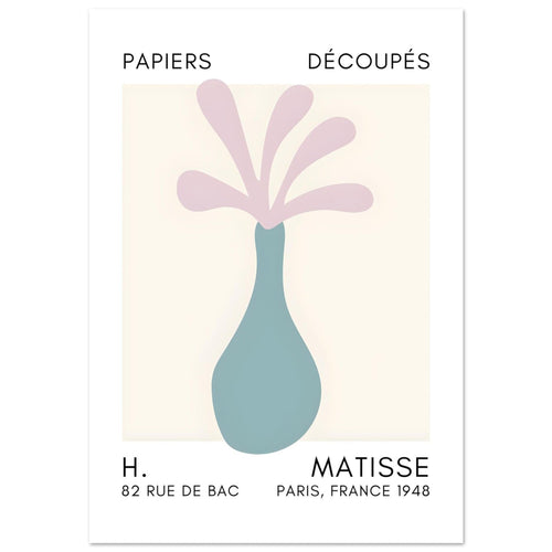 Artfulprints Poster Matisse - Ocean flower pink   - 70x100 cm - Roze