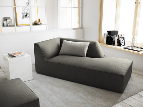 Micadoni rechter chaise longue Ruby ribfluwelen, lichtgrijs - 180x93x69cm