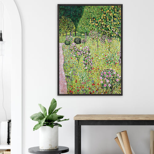 Artfulprints Poster Gustav Klimt - Orchard with roses   - 50x70 cm - Groen