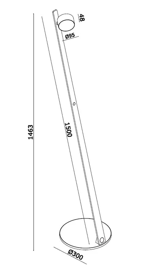 Artdelight vloerlamp Omega - 1 lichts - 30  x 146.3   cm - zwart - vtwonen shop