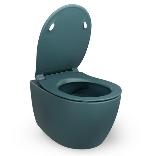Isvea Wc Toilet Badkamer Hangend Petrol Groen Inclusief Softclose Toiletbril - vtwonen shop