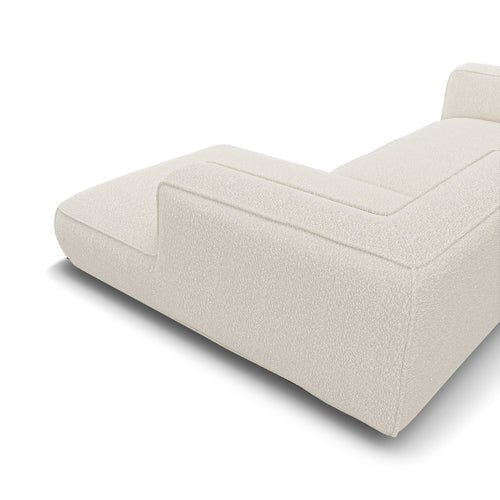 Premium Interiors - Rechthoekige hoekbank SOFIA - bouclette crème 255cm