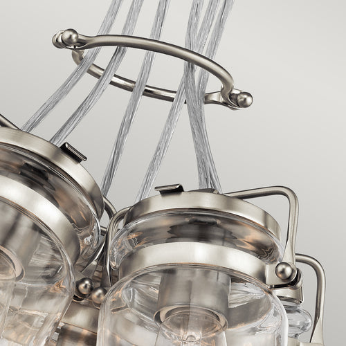 Elstead Brinley - Hanglamp met 6 lichtclusters, geborsteld nikkel, E27