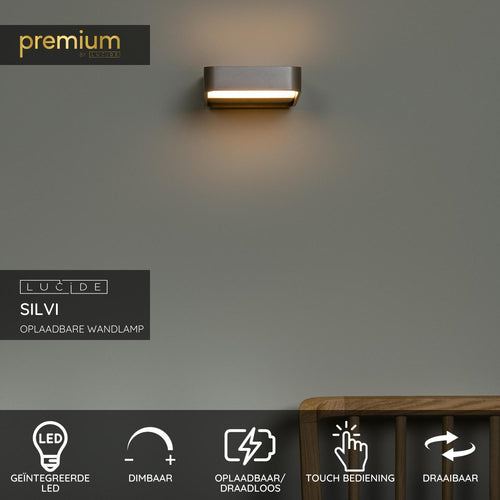 Lucide wandlamp SILVI - Geïntegreerde LED - Koffie - vtwonen shop