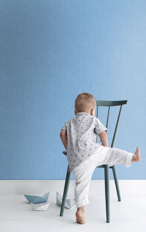 ESTAhome behang denim structuur blauw - 53 cm x 10.05 m - 148605