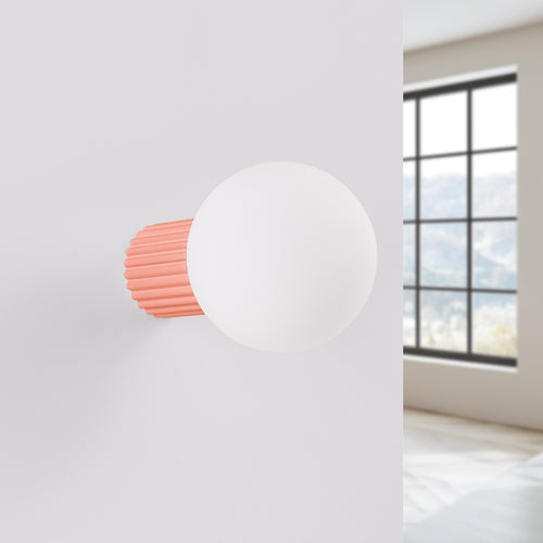 Sollux Lighting Wandlamp HALO perzik IP44 - 12x17x12cm