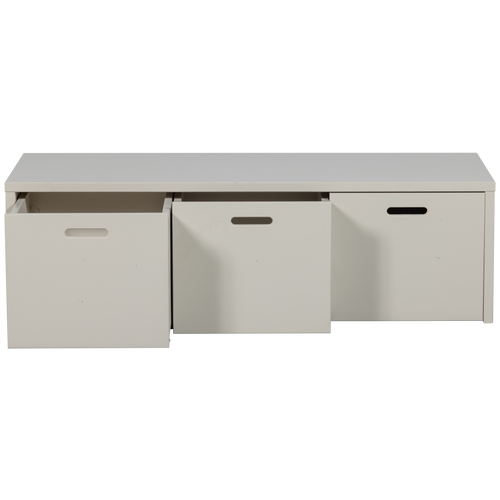 WOOOD kistbank met lades Silke - Grenen - Dust/Grijs - 36x120x50 - vtwonen shop