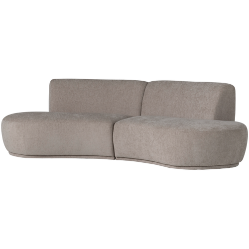 WOOOD half ronde bank 4-zits Batavier - Polyester - Velvet Zand - 74x254x122