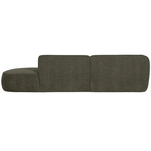 WOOOD chaise longue links Polly - PES - Warm Groen - 71x258x150/105 - vtwonen shop