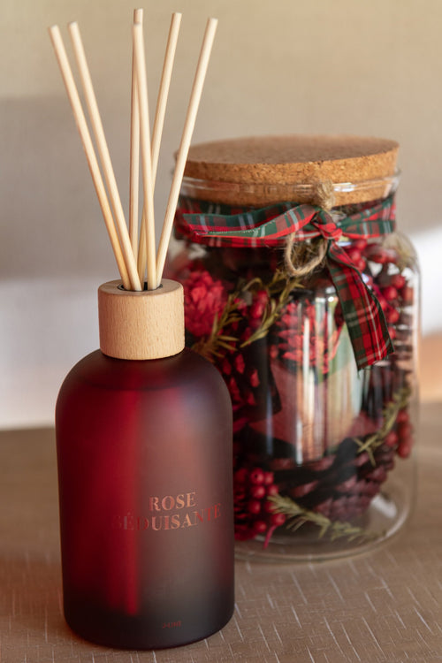 J-Line geurstokjes Accords Essentiels - Rose Séduisante - rood - 250 ml