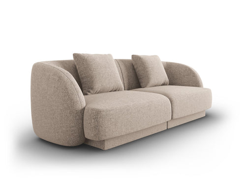 Cosmopolitan Design Bank Tulum 2-zits, chenille, beige - 90x180x70cm