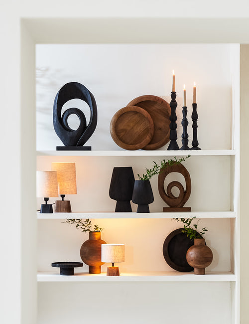 Light & Living lampvoet  - zwart - 11x9x19 cm