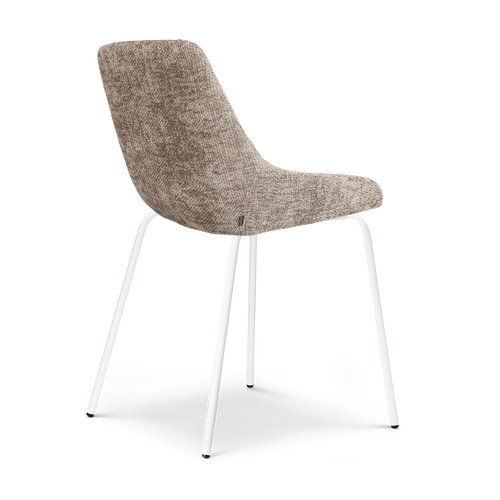 Nolon Nora-Isa Eetkamerstoel Bruin - Stof - Wit Onderstel - vtwonen shop