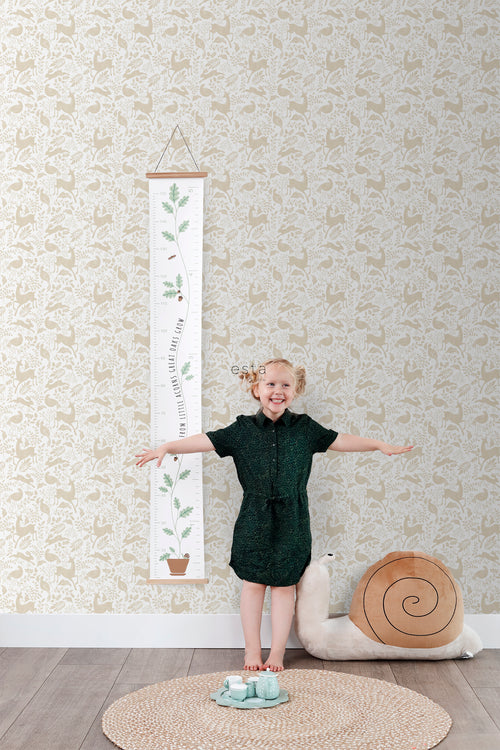 ESTAhome behang bos met bosdieren beige - 50 x 900 cm - 139527