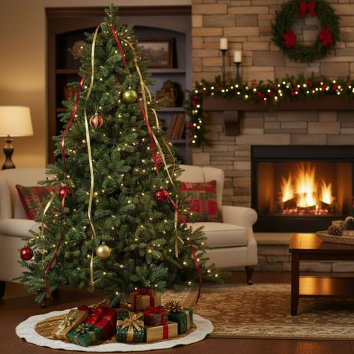Black Box Trees Nagoya Kunstkerstboom Met Warm Witte LED Verlichting H180 X 108 Cm Groen