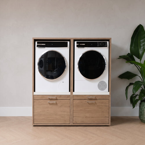 Wastoren® wasmachinekast - Twin Collection 4.1-E - naturel eiken - 134 x 146 x 65 cm