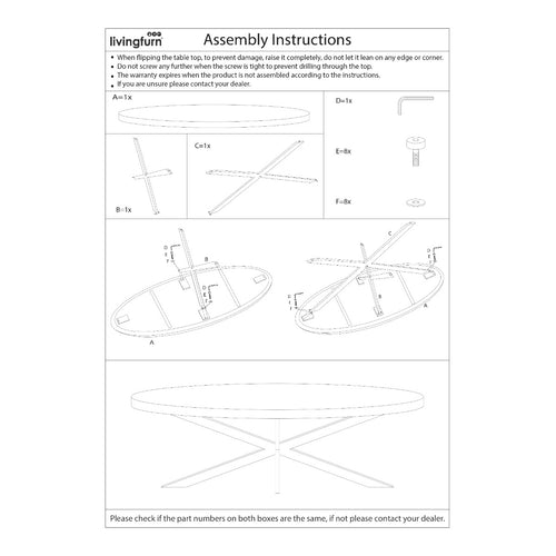 Livingfurn eetkamertafel Kala Oval Spider - 160cm - mangohout - vtwonen shop