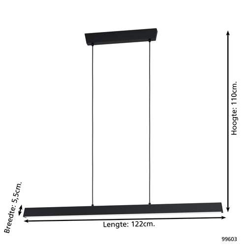 EGLO connect.z  smart hanglamp Simolaris-Z - 122 cm - zwart - rgb