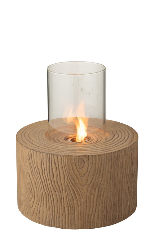 J-Line vuurschaal Trunk Rond - magnesium - bruin