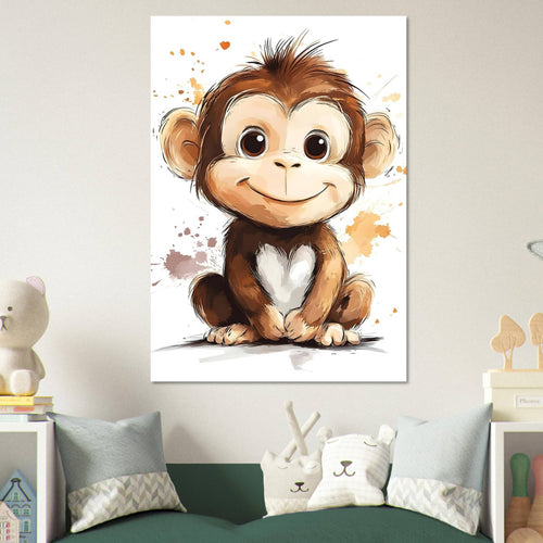 Artfulprints  Schattige aap   poster 30x40 cm - vtwonen shop