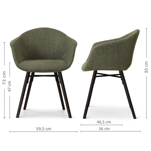 Nolon Nena-Otis eetkamerstoel forestgroen - zwart houten onderstel - vtwonen shop