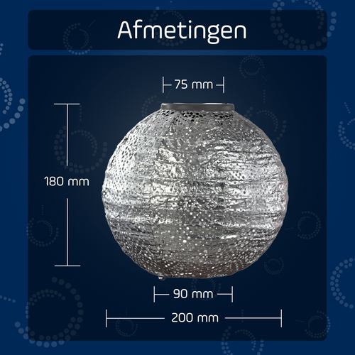 Lumiz solar lampion - topaze rond - 20 cm - zilver - vtwonen shop