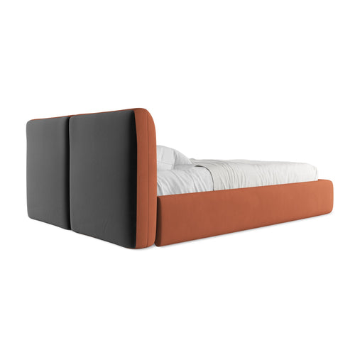 LaMiaSofa Bed met opbergruimte MILANO - Chenille - Terracotta - 160x228x82
