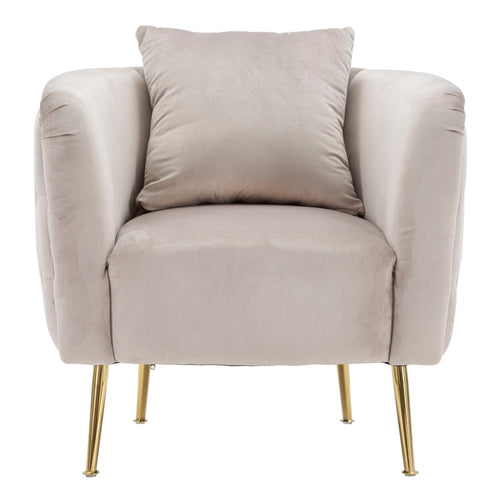 Mauro Ferretti fauteuil - 76x74x71 cm - grijs/goud